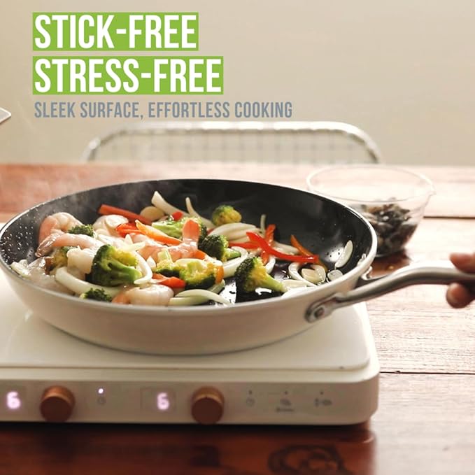 TeChef Collection | 12 Ceramic Nonstick Frying Pan Skillet Nontoxic - Free of PFAS PFOA PTFE Made in Korea (12-in)