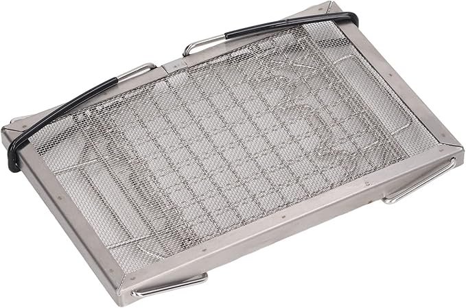 Camping Stove Toaster Foldable Portable Gas Toaster Stainless Steel Outdoor Stovetop Toaster with Baking Net and Storage Bag Stable Structure for Picnic Camping and Family Gathe