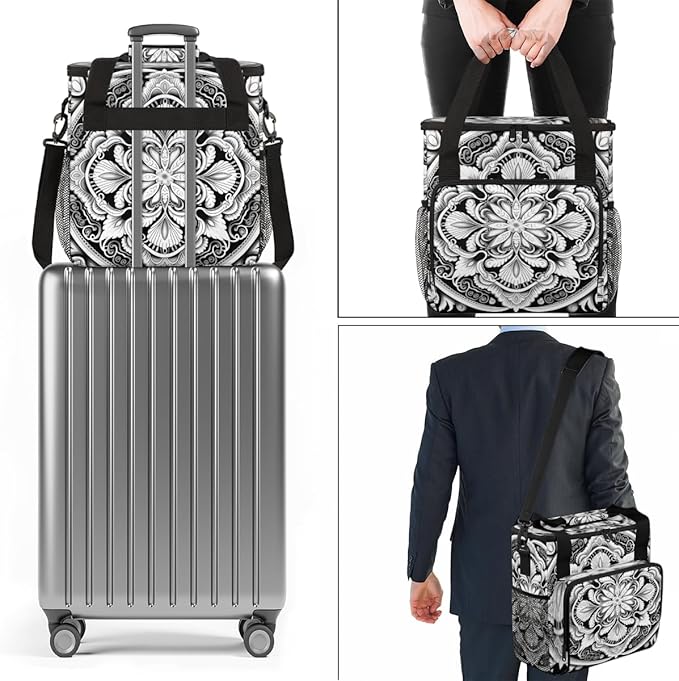 Mandala Coffee Maker Carrying Bag Portable Travel Storage Tote Bag Compatible with K-Mini or K-Mini Plus Single Serve Coffee Brewer Carrying Case with Multiple Pockets &amp Shoulder Strap