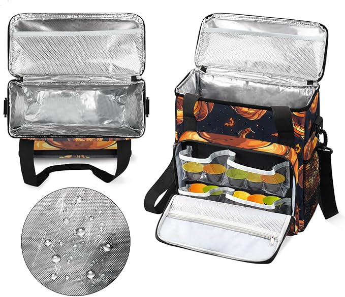 Abstract Pumpkin Coffee Maker Carrying Bag Fantastic Pumpkin Travel Storage Bag Compatible with K-Mini or K-Mini Plus Single Serve Coffee Brewer Carrying Case with Multiple Pockets &amp Shoulder St