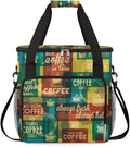 Keurig K-Mini Plus Portable Coffee Brewer Case - Rainbow Typographic Travel Carrying Storage Tote Bag with Pockets for K-cup