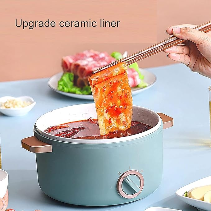 Rice Cooker Household Multifunctional Mini Rice Cooker/Frying Pan/Wok/Soup Pot Ceramic Non-Stick Inner Pot for 1-2 People (B) ()