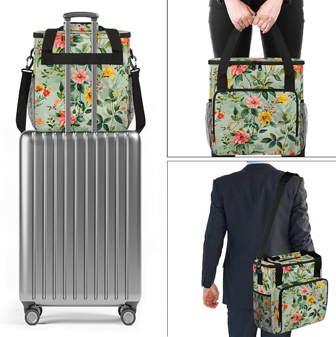 Petal-soft Flower Coffee Maker Carrying Bag Portable Travel Storage Tote Bag Compatible with K-Mini or K-Mini Plus Single Serve Coffee Brewer Carrying Case with Multiple Pockets &amp Shoulder Strap