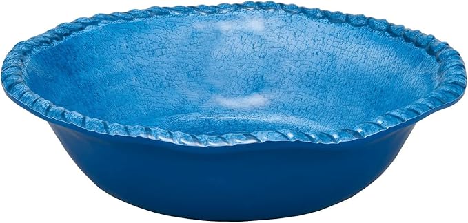UPware 12 Piece Rope Melamine Dinnerware Sets Outdoor Dishes Set Plates and Bowls Sets Service for 4 Blue