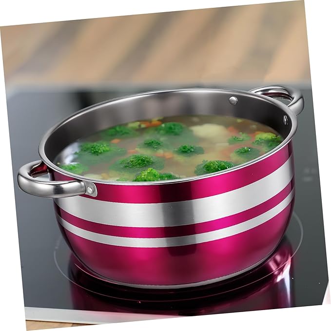 TEHAUX 4pcs Stainless Steel Induction Cookware Set with Antiscald Handles Multipurpose Kitchen Pots for Pasta Soup Compatible with Gas Electric Stoves Stock Pots