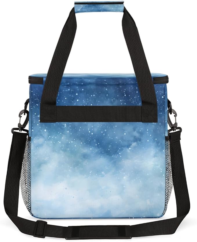 Blue Sequin Glitter Coffee Maker Carrying Bag Portable Travel Storage Tote Bag Compatible with K-Mini or K-Mini Plus Single Serve Coffee Brewer Carrying Case with Multiple Pockets &amp Shoulder Str