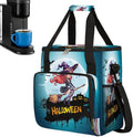 Halloween Witch Broom Moon Coffee Maker Carring Bag Travel Carrying Storage Tote Bag Compatible with Keurig K-Mini or K-Mini Plus Portable Single Serve Coffee Brewer Case with Pockets for K-cup Pods