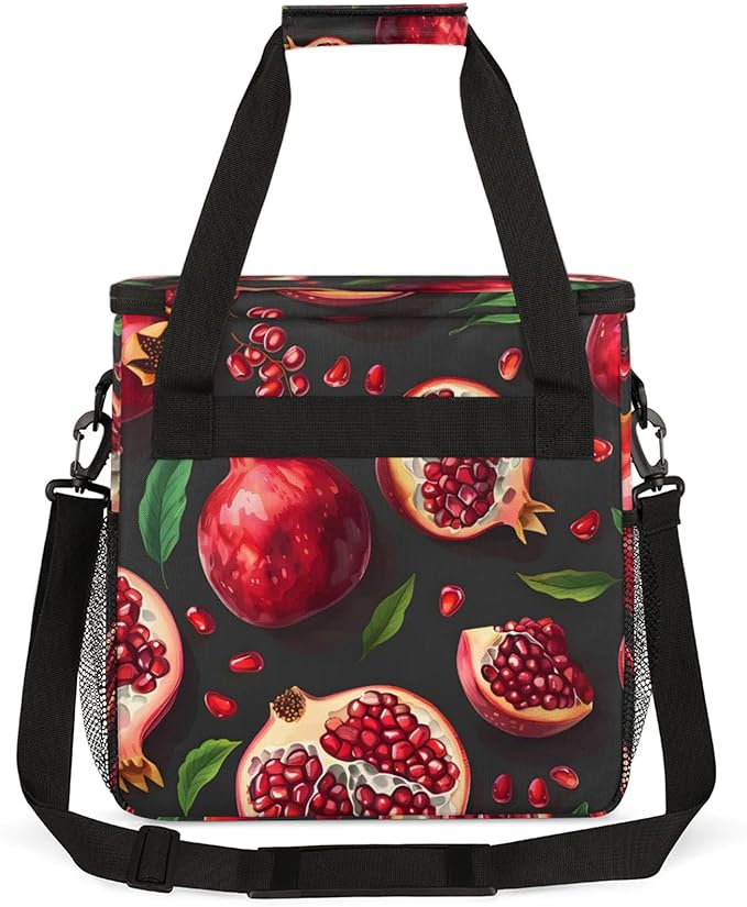 Fruit Pomegranate Coffee Maker Travel Bag for Keurig K-Mini/K-Mini Plus Insulated Waterproof Tote with Pockets Portable Single-Serve Brewer Case
