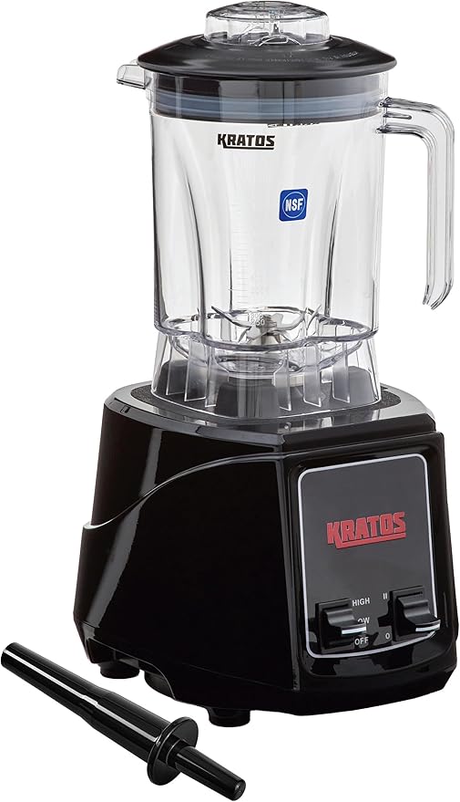 Kratos Commercial 2 HP Blender with Toggle Controls Pulse Feature 48 Oz. Jar 120V 1500W 5-15P Plug Black Countertop Professional Blender (29B-002)