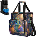 Pretty Bird Pumpkin Butterfly Coffee Maker Carring Bag Travel Carrying Storage Tote Bag Compatible with Keurig K-Mini or K-Mini Plus Portable Single Serve Coffee Brewer Case with Pockets
