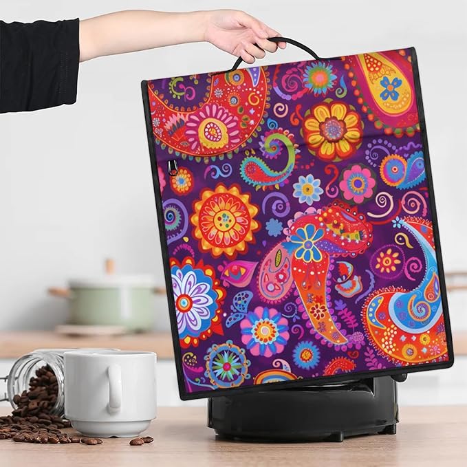 cfpolar Kitchen Aid Mixer Cover Compatible with 6-8 Quarts Mandala Paisley Flower Stand Mixer Cover Kitchen Aid Mixers Accessories Appliance Organizer Bag Dust Covers with Zipper Pocket