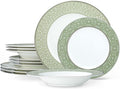 Noritake Infinity Green Platinum 12-Piece Dinnereware Set Service for 4
