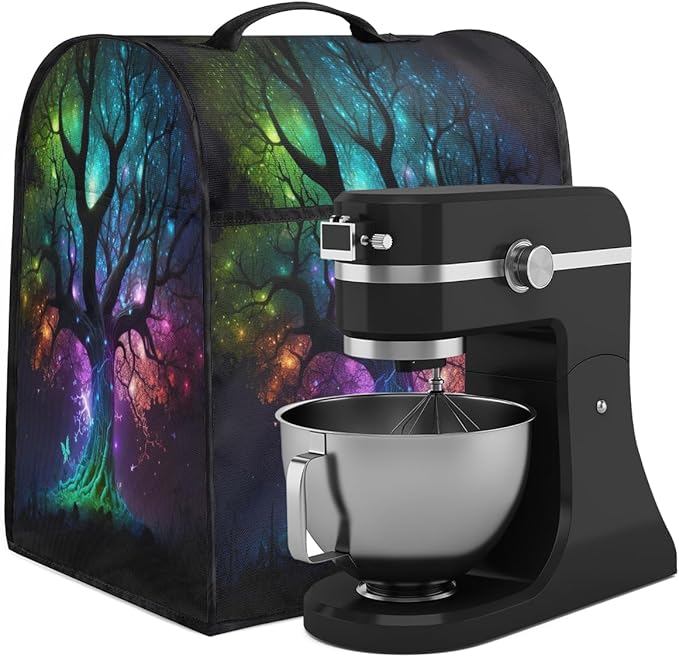 cfpolar Kitchen Aid Mixer Cover Compatible with 6-8 Quarts Tree Of Life Butterfly Stand Mixer Cover Kitchen Aid Mixers Accessories Appliance Organizer Bag Dust Covers with Zipper Pocket
