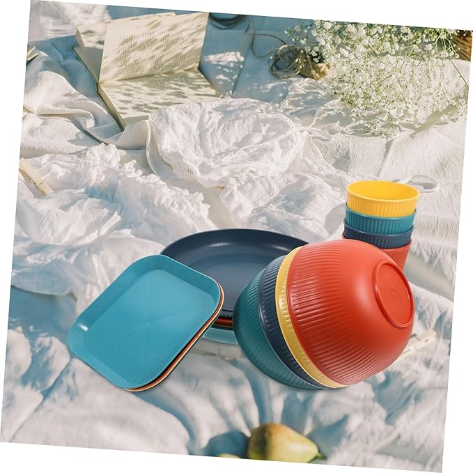 1Set Unbreakable Dinnerware Set Plates and Bowls Camping Parties and Barbecues Stylish and Tableware