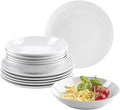 MÄSER Barca Series 12 Piece Dinnerware Set White Porcelain Crockery for 6 People