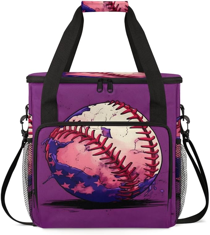 Sport Baseball Coffee Maker Carrying Bag Graffiti Baseball Travel Storage Bag Compatible with K-Mini or K-Mini Plus Single Serve Coffee Brewer Carrying Case with Multiple Pockets &amp Shoulder Stra
