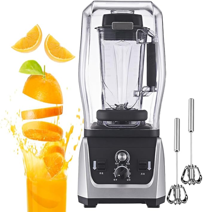 Countertop Smoothie Maker For Commercial Purposes Electric Kitchen Mixer with Soundproof Cover Food Processors - 7 Speed Speed Control 45000rpm2.5L
