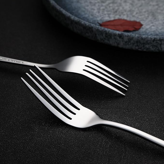 VANDBAO Silver Flatware Cutlery Silverware Set 20 Pieces Stainless Steel Colorful Utensils Tableware Set Service for 4 Include Knife/Fork/Spoon Reusable Mirror Polished Dishwasher Safe