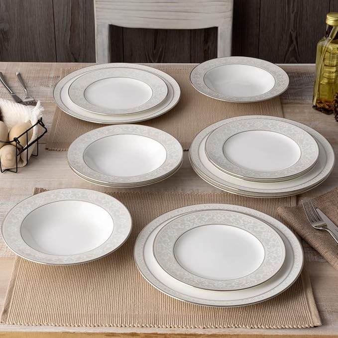 Noritake Montvale Platinum 12-Piece Dinnerware Set Service for 4