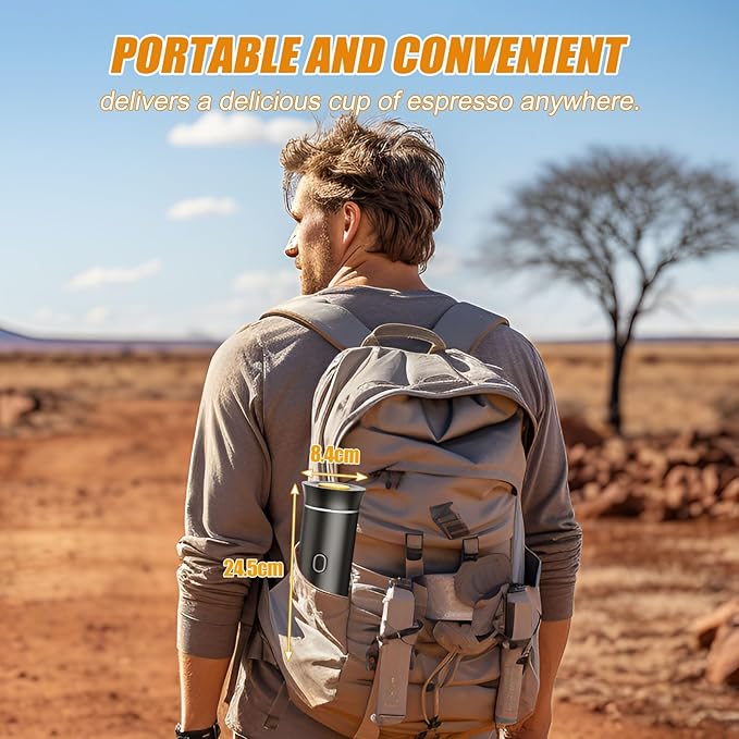 Portable Battery Espresso Coffee Maker for Travel 20 bar Mini Car Espresso Machines 3-in-1 Self-Heating Electric Espresso Maker USB-C Ground Coffee &amp Capsule Pod(Ns&ampDG) RV Hiking Office