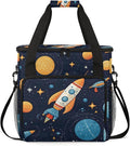 Space Rocket Galaxy Travel Coffee Maker Carrying Bag Large Organizer Storage Tote Bag Insulated Reusable Cooler Grocery Bags