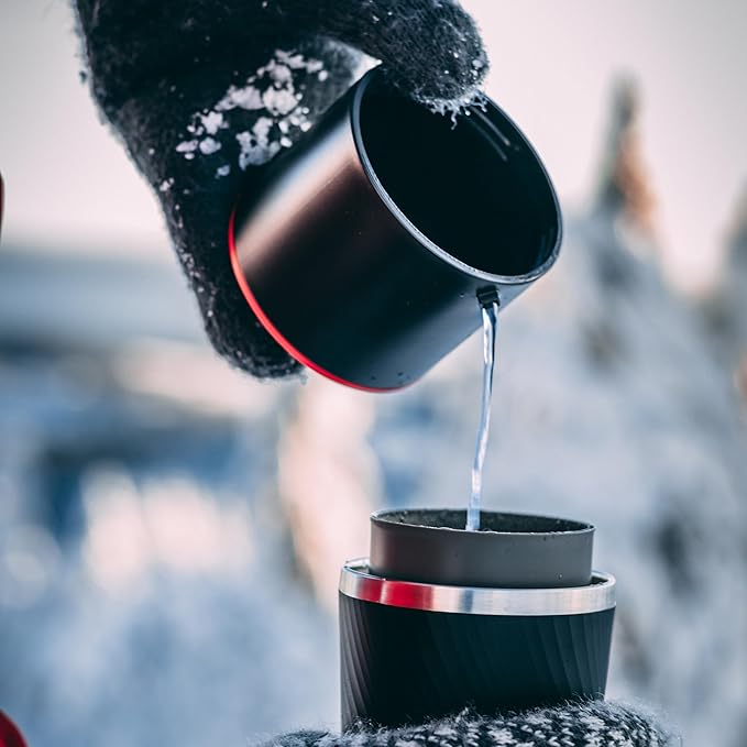 Cafflano Klassic : All-in-1 Drip Kettle+Grinder+Permanent Stainless Filter Dripper+Double-wall Tumbler Pourover Coffee Maker for Camping &amp Travel