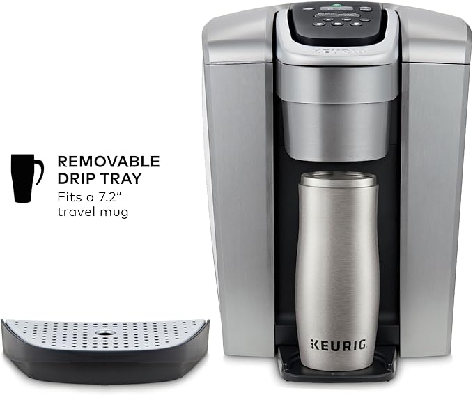 Keurig K-Elite Single Serve K-Cup Pod Coffee Maker with Strength and Temperature Control Iced Coffee Capability 8 to 12oz Brew Size Programmable Brushed Silver