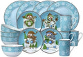 Pfaltzgraff Evergreen Ernie Dinnerware Set 16 Piece Blue White