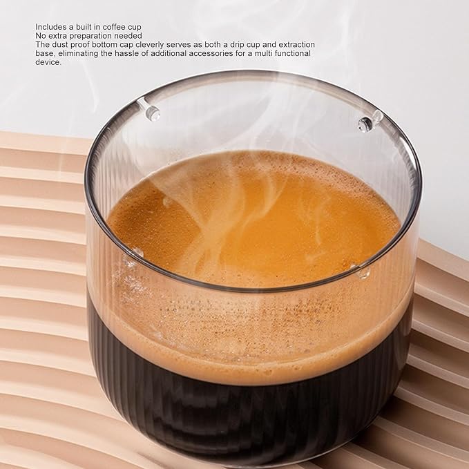 Portable Machine 20Bar High Pressure Automatic Coffee Maker with Dual Mode for Ground Coffee and Capsules 1500mAh Rechargeable for Camping Travel Office