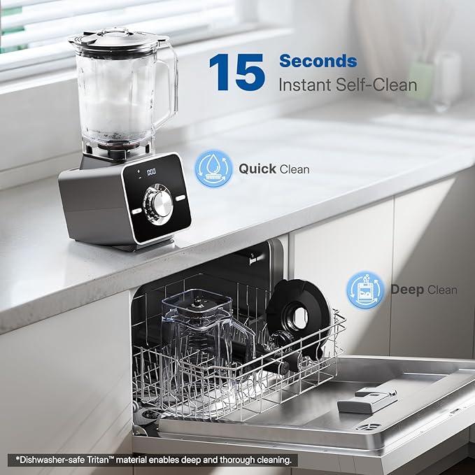 Home Blender 1400W High-Speed Blender for Ice Crushing Power Stainless Steel Blades Kitchen Timer 10 Speeds 6 Programs for Smoothies Frozen Drinks Self-Cleaning 64oz Bulk Production