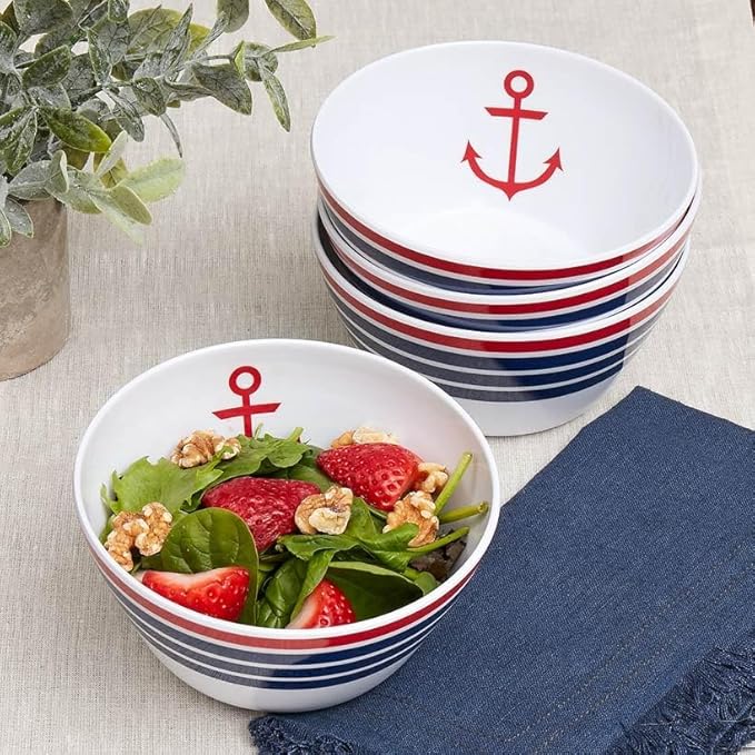 The Lakeside Collection Lake Melamine Dinnerware - Set of 4 Salad Bowls