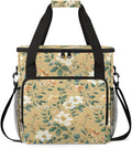 Whimsical Flower Coffee Maker Carrying Bag Portable Travel Storage Tote Bag Compatible with K-Mini or K-Mini Plus Single Serve Coffee Brewer Carrying Case with Multiple Pockets &amp Shoulder Strap