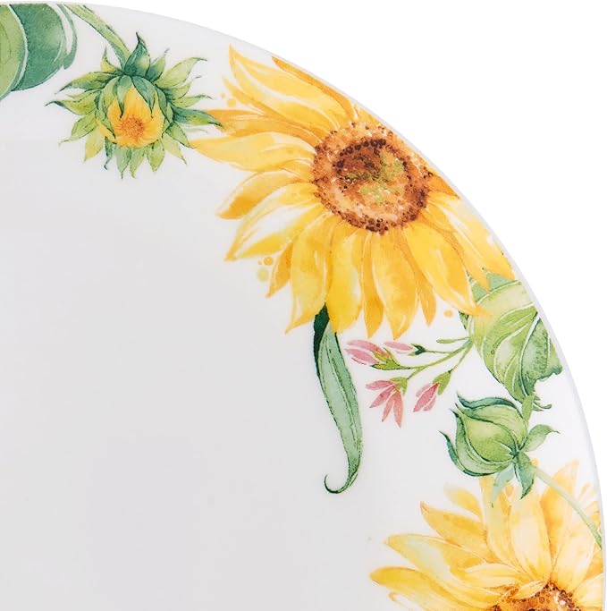 Mikasa Sunflower Bone China Lightweight Chip Resistant 16 Piece Dinnerware Set Service for 4 Multicolor