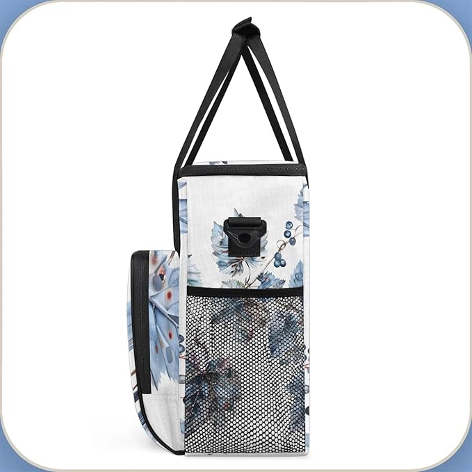 Grapes Fruit Leaves Coffee Maker Carring Bag Large Insulated Storage Organizer Case Tote Bags with Shoulder Strap for Travel Work Picnic