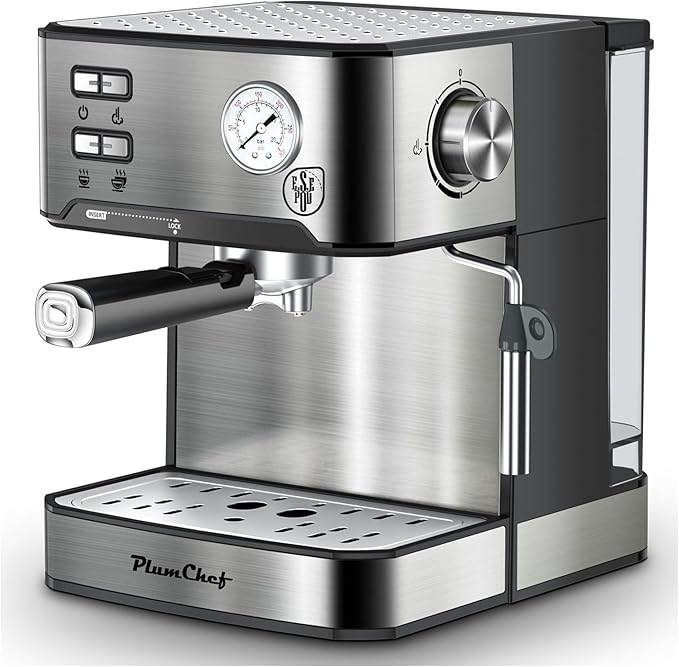 Espresso Machine 20 Bar Coffee Maker with Milk Frother Semi-Automatic Cappuccino Latte Machine 54oz Water Tank Compact Espresso Maker for Home &amp Office
