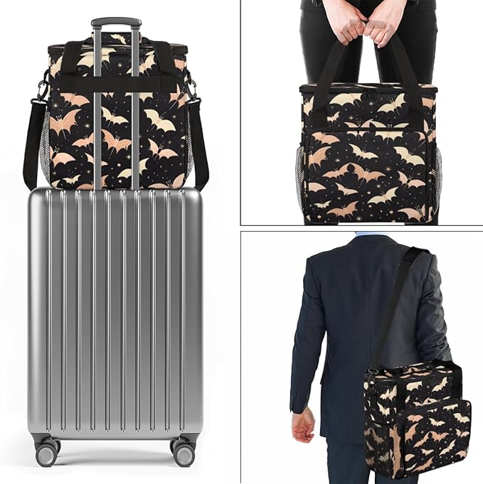 Magical Bat Coffee Maker Carrying Bag Mystical Bat Travel Storage Bag Compatible with K-Mini or K-Mini Plus Single Serve Coffee Brewer Carrying Case with Multiple Pockets &amp Shoulder Strap