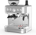 Automatic Coffee Maker Professional Espresso Machine with Grinder Built-in Milk Frother Steam Wand for Cappuccino Latte Macchiato 2.3L Detachable Water Tank Stainless Steel