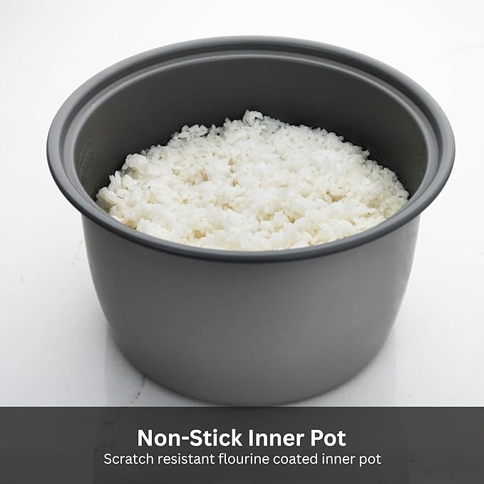 Tiger JNP-S18U-US 10 Cup Capacity White Rice Cooker with Non-Stick Inner Pot Retractable Power Cord and Keep Warm up to 12 hours (Urban Satin)