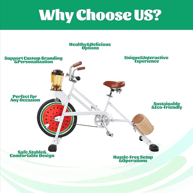 Blender Kids Commercial Other Fruit and Vegetable Machines Pedal Fruit Blender Smoothies Juicer Machine Equipment Bike (WHITE)