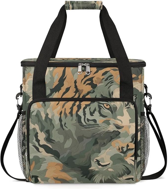 Abstract Camouflage Tiger Coffee Maker Carrying Bag for Keurig K-Mini or K-Mini Plus Storage Portable Coffee Maker Travel Bag