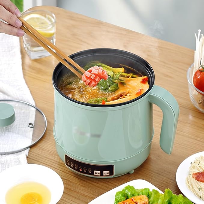 GRFIT Multifunction Electric Rice Cooker Dormitory Mini Electric Hot Pot Intelligent Electric Cooking Machine Non-Stick Pan 1-2 People (Color : Single Layer)