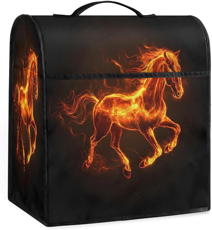 cfpolar Kitchen Aid Mixer Cover Compatible with 6-8 Quarts Animal Glowing Horse Stand Mixer Cover Kitchen Aid Mixers Accessories Appliance Organizer Bag Dust Covers with Zipper Pocket