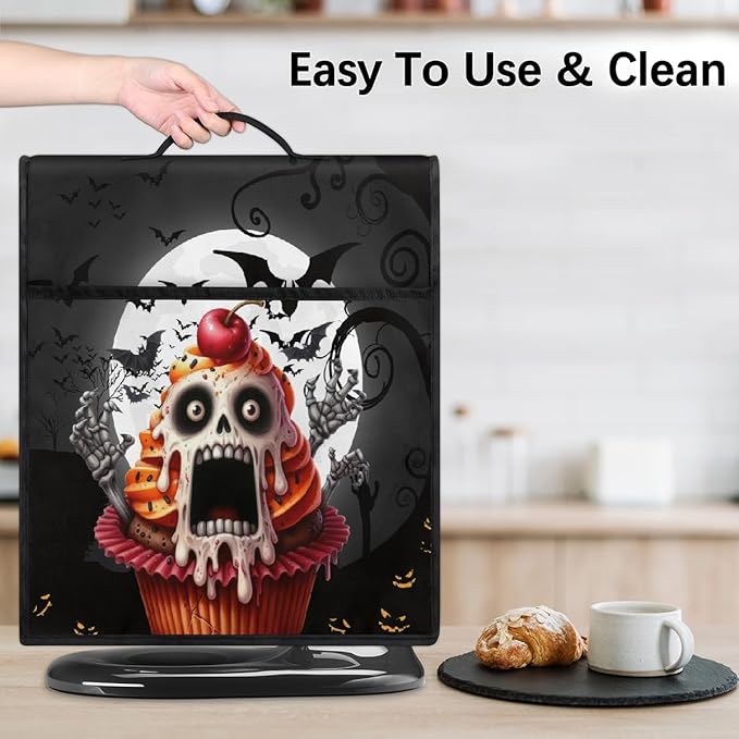 cfpolar Kitchen Aid Mixer Cover Compatible with 6-8 Quarts Halloween Skull Bat Moon Stand Mixer Cover Kitchen Aid Mixers Accessories Appliance Organizer Bag Dust Covers with Zipper Pocket
