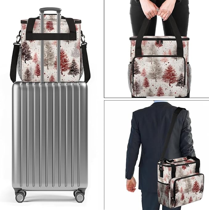 Cartoon Tree Coffee Maker Carrying Bag Christmas Tree Travel Storage Bag Compatible with K-Mini or K-Mini Plus Single Serve Coffee Brewer Carrying Case with Multiple Pockets &amp Shoulder Strap