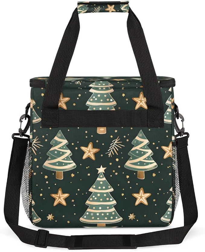 Modern Tree Christmas Coffee Maker Carrying Bag Portable Travel Storage Tote Bag Compatible with K-Mini or K-Mini Plus Single Serve Coffee Brewer Carrying Case with Multiple Pockets &amp Shoulder S