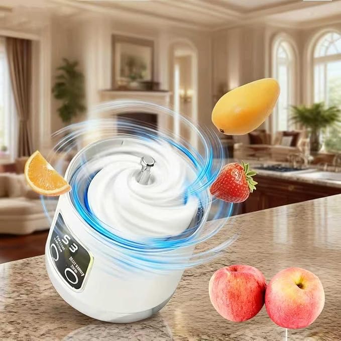 Digital Display Juicer 450ml Portable Digital Display Juicer With 12 Stainless Steel Blades For Smoothies Liquid Diet(#03)