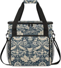 Ethnic Artistic Grunge Coffee Maker Carrying Bag Flowers Travel Storage Bag Compatible with K-Mini or K-Mini Plus Single Serve Coffee Brewer Carrying Case with Multiple Pockets &amp Shoulder Strap