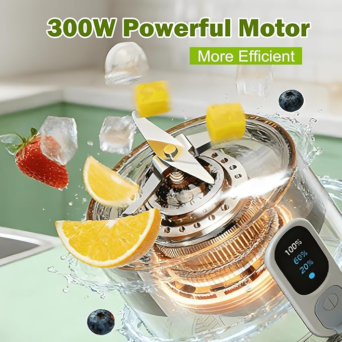 Portable Blender for Smoothies Personal Blender: 500ML Electric Juicer 300 Watt Small Blenders for Shakes and Smoothies Portable juicer for Baby Food Travel Beach Office Sports