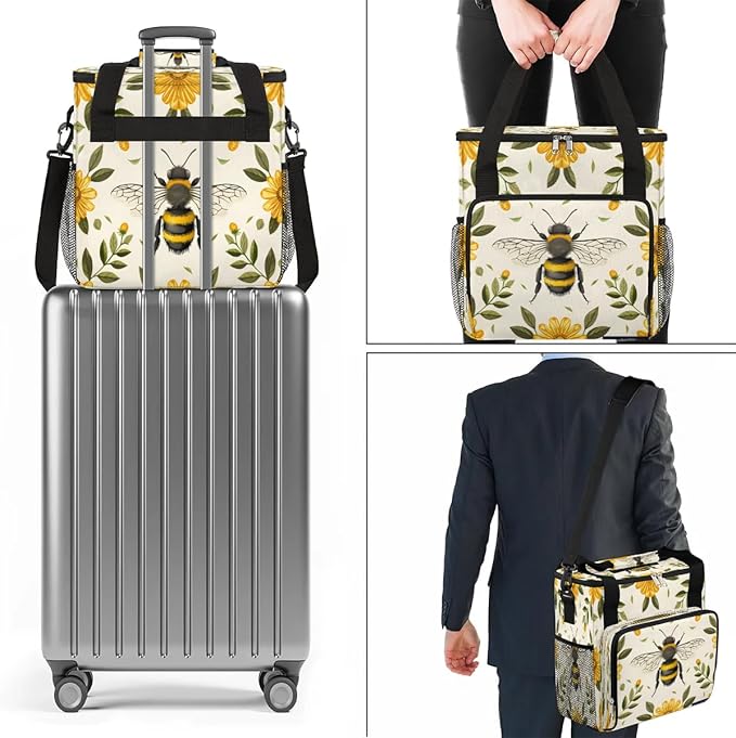 Bee Coffee Maker Carrying Bag Compatible with K-Mini or K-Mini Plus Portable Single Cup Coffee Maker Case with Pockets for K Cup Pods