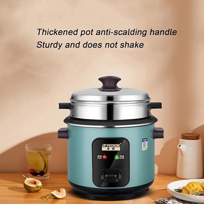 THEGA Rice Cooker - Mini Rice Cooker Portable Non-Stick Small Travel Rice Cooker 15 Minutes Fast Cooking Keep Warm Rice Cooker Small Suitable for 1-3 People for Hotels Canteens School(4L)